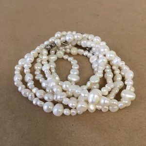 Silpada White Pearl & Sterling Silver Bracelet Set